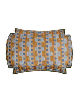 KGA Dark Green Geometric Chainstitch  Pillow Cover