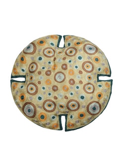 KGA Round Geometric Silk Modern Chainstitch Cushion Cover