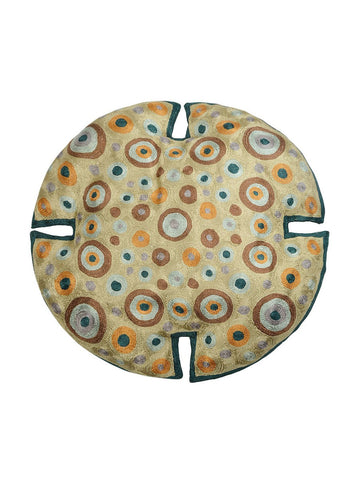 KGA Round Geometric Silk Modern Chainstitch Cushion Cover