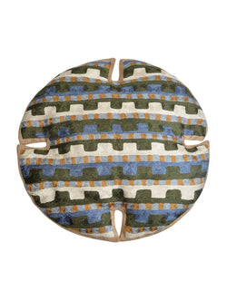 KGA Green Geometric Chainstitch Cushion Cover