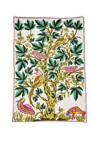 Birds on Chinar Chainstitch Tapestry