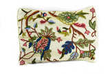 Crewel Embroidered Pillow Cover