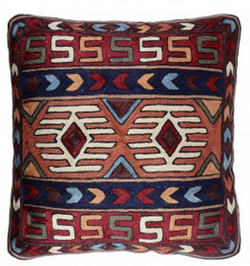 Square Silk Embroidered Kashmiri Cushion Cover