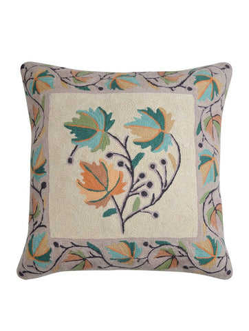 Leaf Kashmiri Embroidery Cushion Cover