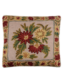 Floral Chainstitch Cushion Cover 1