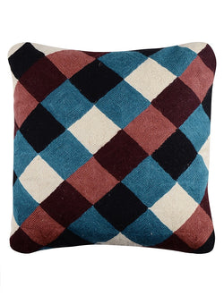 Checkered Chainstitch Cushion Cover