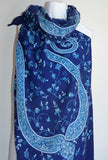 Aqua Blue Embroidered Shawl